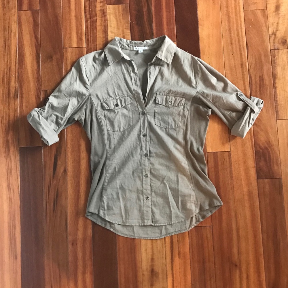 James Perse panel shirt size 4 beige/taupe